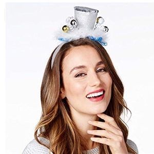 NWT🏷 Celebrate Shop New Years Hat Headband Silver